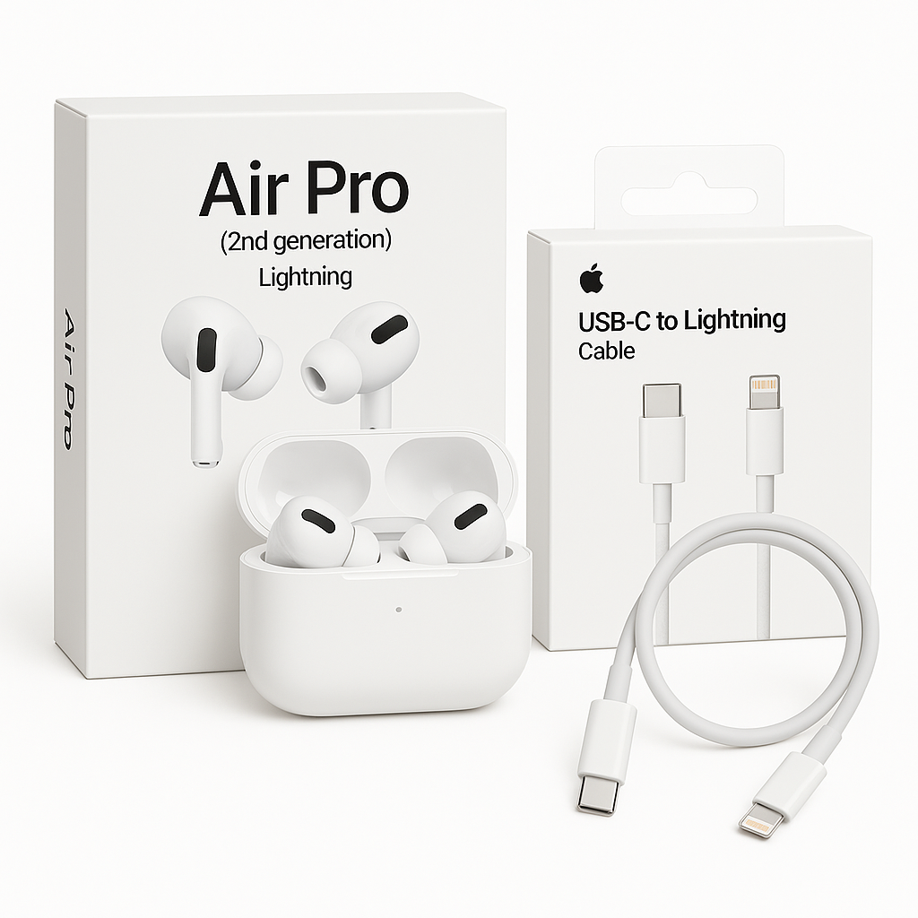 Crayank Air Pro Earbuds with Lightning Charging Case + USB-C to Lightning Charging Cable