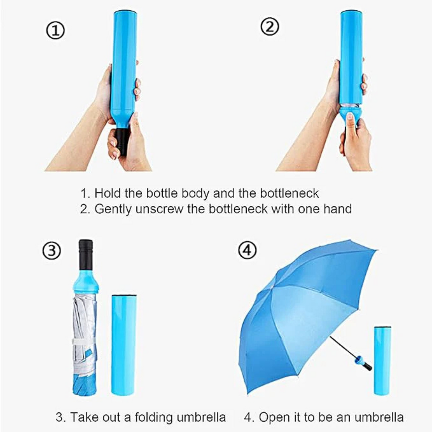Crayank Portable Bottle Umbrella – Windproof, Rainproof & UV Protection for All Weather