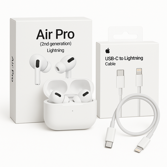 Crayank Air Pro Earbuds with Lightning Charging Case + USB-C to Lightning Charging Cable