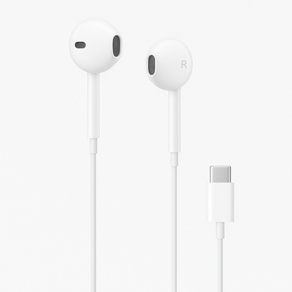 Crayank Type C Wired Earphones with HD Mic| Powerful Audio with base | White