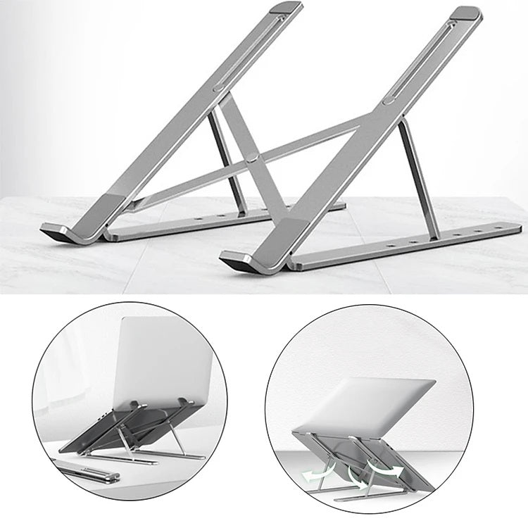 Crayank Premium Adjustable Aluminum Laptop Stand – Foldable, Portable & Cooling Metal Bracket