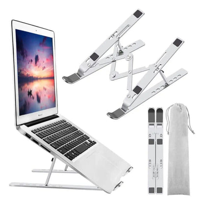 Crayank Premium Adjustable Aluminum Laptop Stand – Foldable, Portable & Cooling Metal Bracket